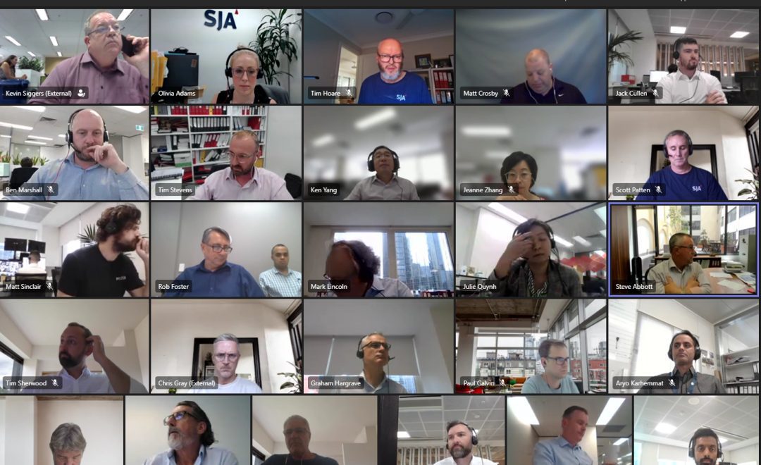 Screenshot of video conference call